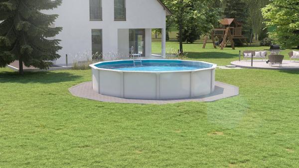 Steinbach Stahlwandpool Set Nuovo de Luxe II Ø 360 x 120 cm Innenfolie blau 012141